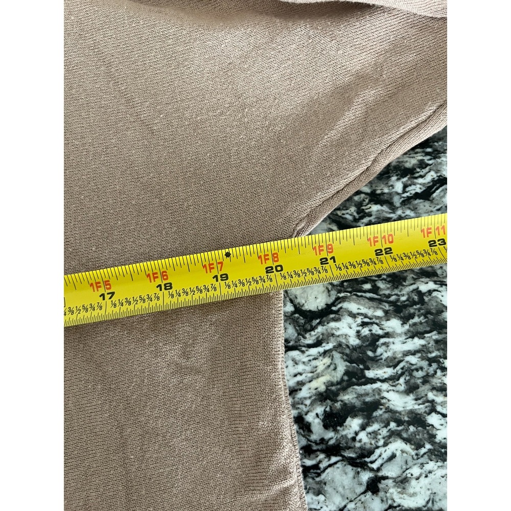 Cable & Gauge Sweater Womens Small Brown Tight Knit Ribbed Boat Neck Winter - Picture 4 of 4
